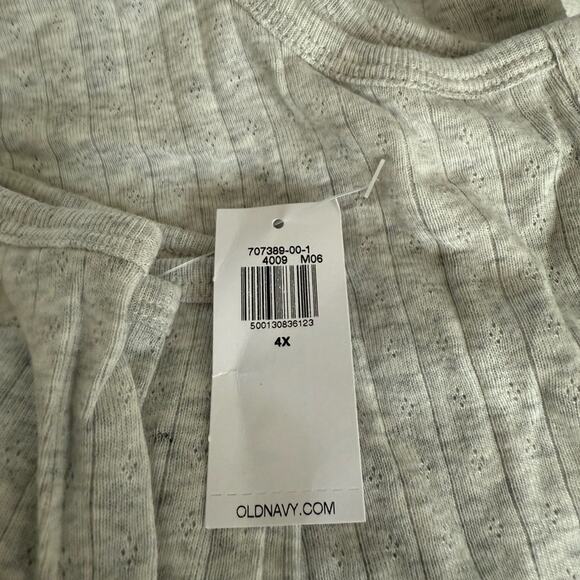 Old Navy light heather gray Knit Henley Romper - Picture 13 of 16